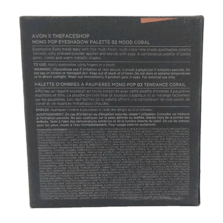 Avon Face Shop Mono Pop Eyeshadow Palette Mood Coral 02 9 x 0.8 g New Old Stock - Image 2 of 3