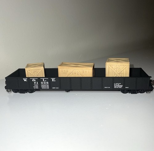Góndola de acero Accurail HO - Ruedas y lago Erie W&LE 21006 con carga de caja de madera | Zustand: Used