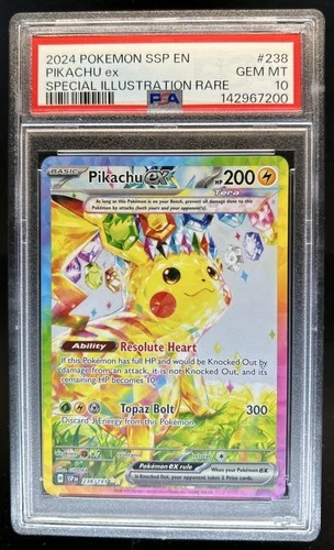 2024 Pokemon Surging Sparks Pikachu Ex #238/191 PSA 10 GEM MINT