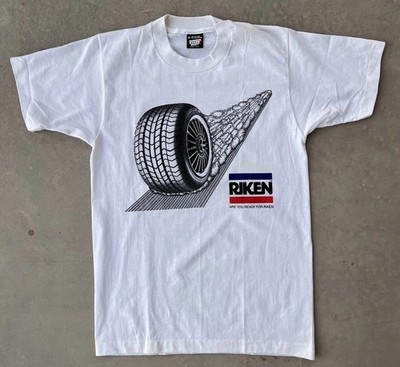 Vintage Riken Shirt Size Medium 80s Japan Tire Performance Tires Company Tyres