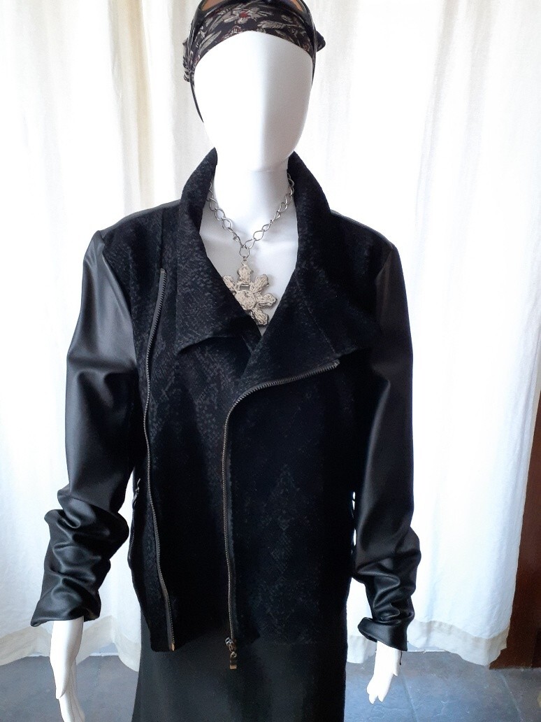 Liverpool Moto Jacket Sz L - Front Python Pattern… - image 3