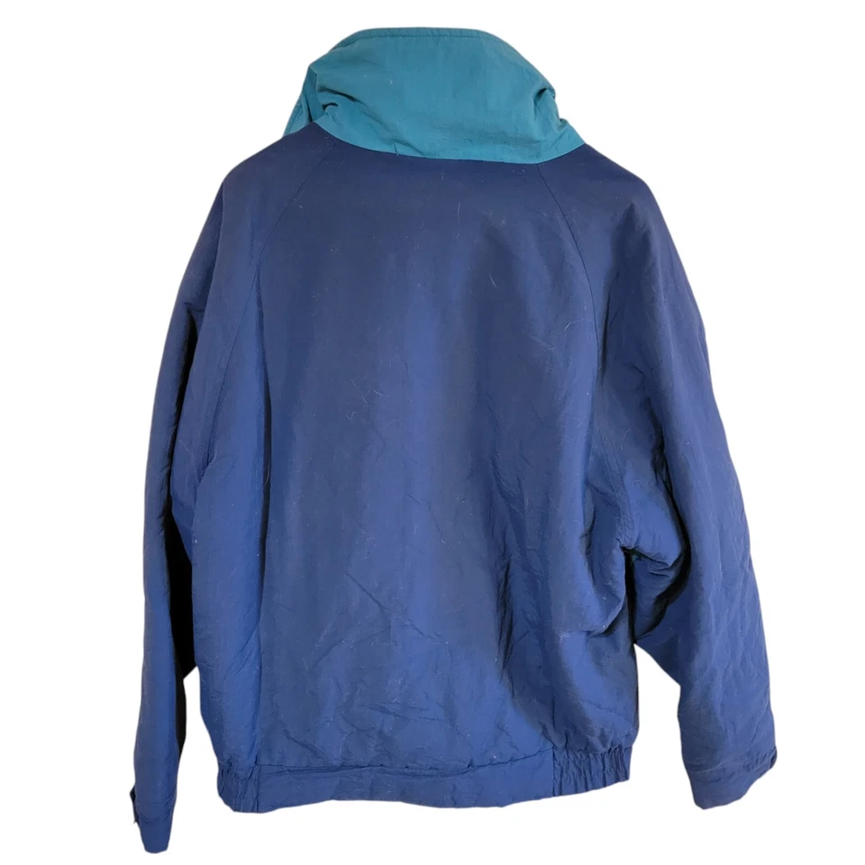 复古 80 年代羊毛蓝蓝色复古旅馆美国制造 Puffer 冬季夹克男女通用 Med — 第 4/4 张图片