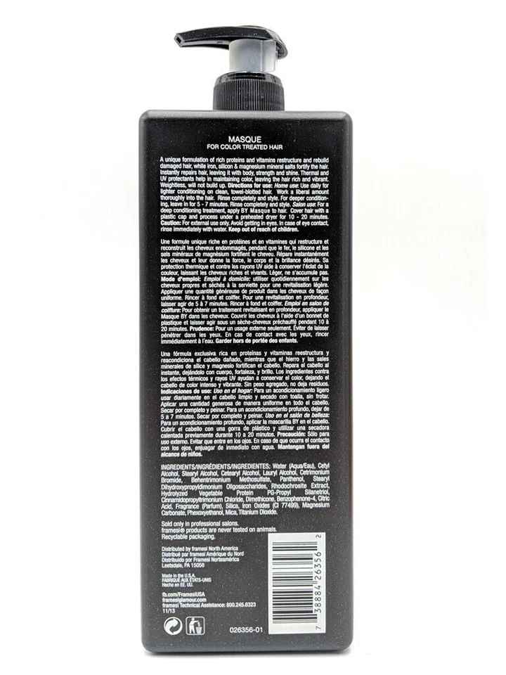 Framesi BY Mascarilla Be Yourself Para Cabello Teñido 33.8 OZ 1000 ml Foto 2 de 2