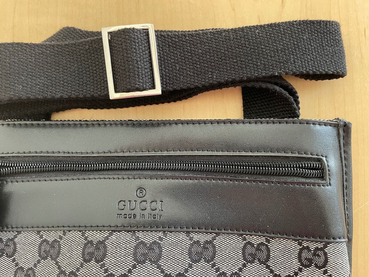GUCCI MONOGRAM MEN'S OR WOMEN'S BLACK & GREY CROSSBODY FLAT GUCCI MONOGRAM MEN'S OR WOMEN'S BLACK & GREY CROSSBODY FLAT