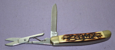 SCHRADE Uncle Henry 707UH Gambler Flat Blade & Scissors Folding