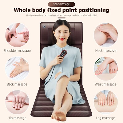 Full Body Massage Mat with Shiatsu Heated Neck Massager 10 Node 9 Speed USA