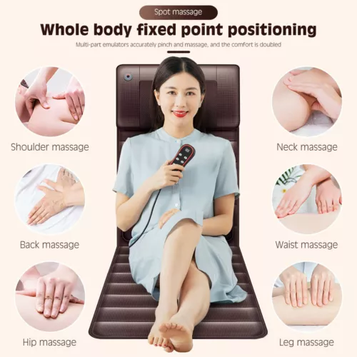 Full Body Massage Mat with Shiatsu Heated Neck Massager 10 Node 9 Speed USA - Picture 1 of 12
