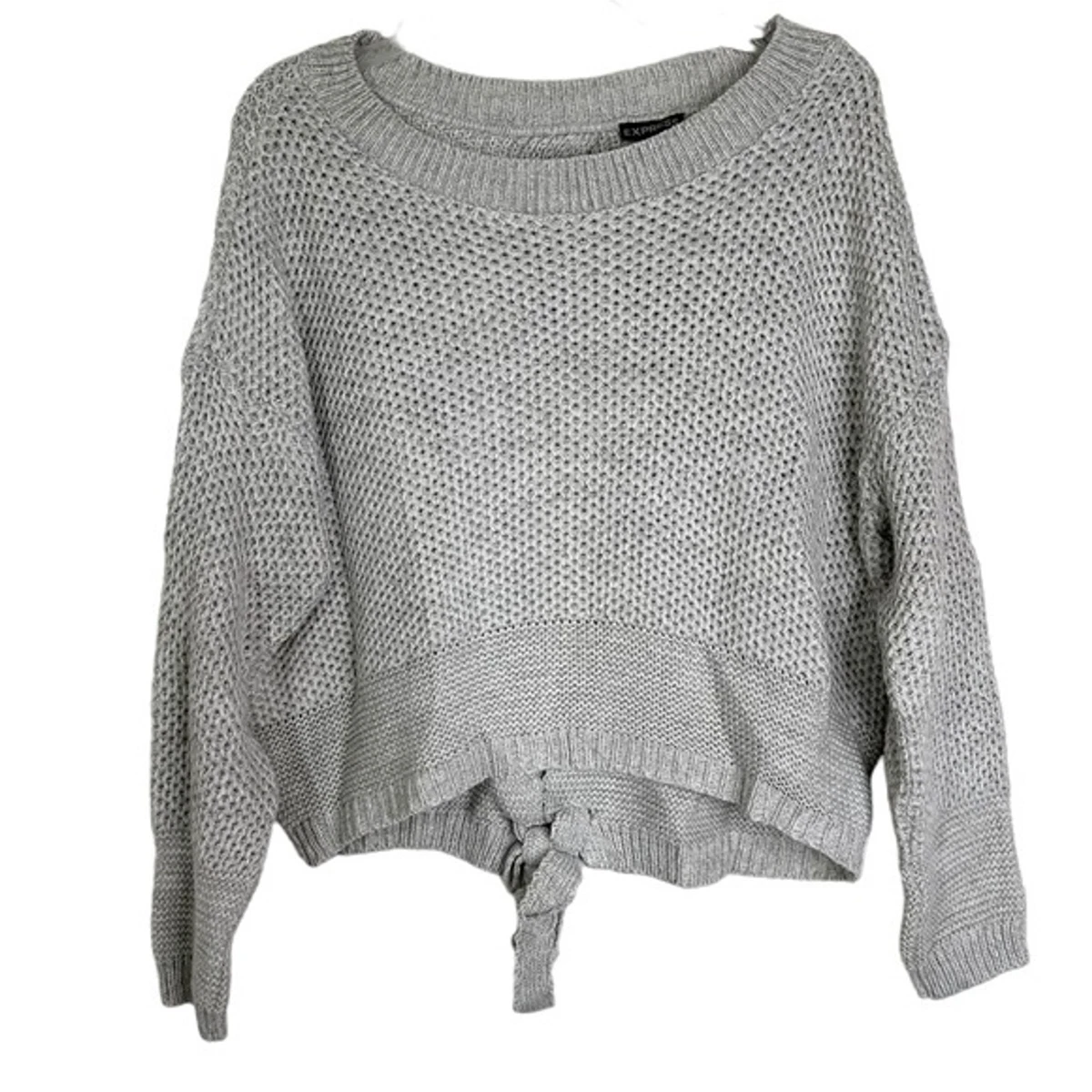 Open back top crop sweater