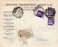 RSI Storia postale 50 CENT. sovrastampato tiratura di Verona + due fr, da lire 1