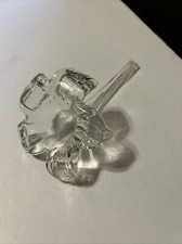 Vintage Art Glass Hand Blown 5 1/2" Inch Lily Clear Flower Single Bud