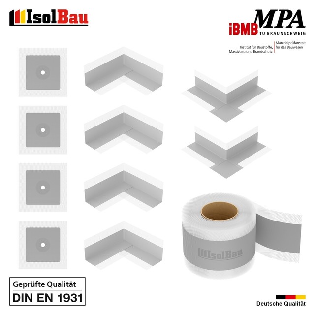 Isolbau Bandset Dichtset Dichtband 20m Bad Innenecke Dichtmanschetten Dusche