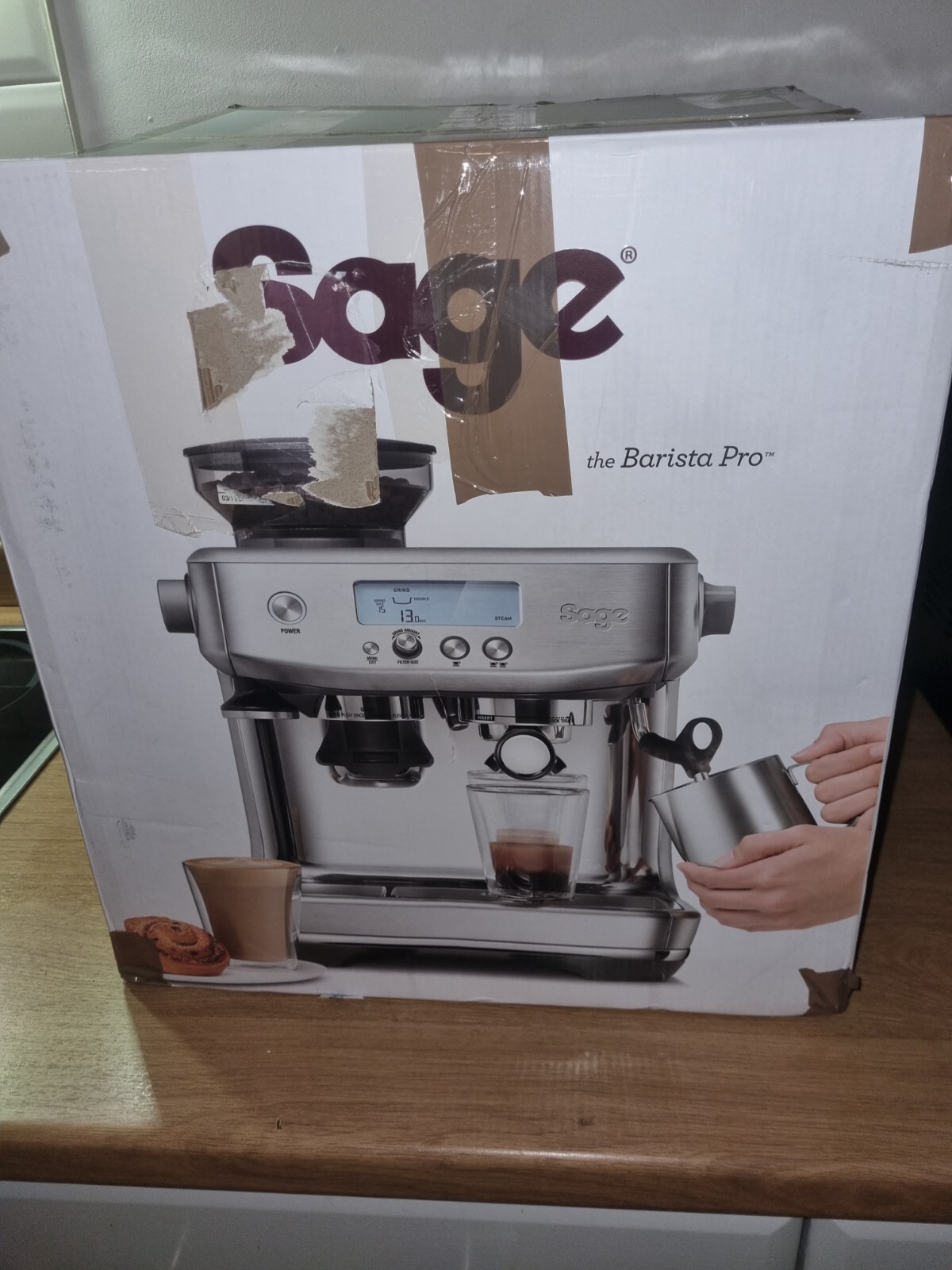 SAGE the Barista Pro 1680W 15 Bar Espresso Coffee Machine Brushed