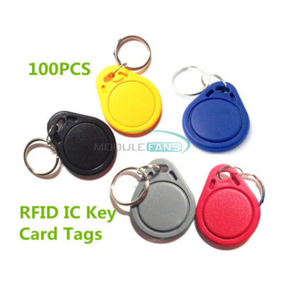 100PCS RFID IC Key Card Tags 13.56MHZ Keyfobs Token NFC TAG Keychain For Arduino