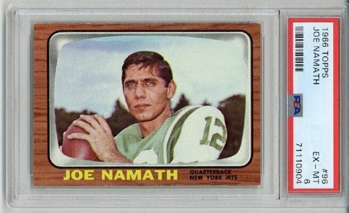 1966 TOPPS #96 JOE NAMATH 2ND YEAR CARD JETS PSA 6 EX-MT CENTERED BEAUTIFUL RARE - 第 1/2 張圖片