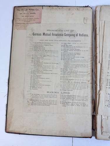 Antique 1890s German Mutual Insurance Company Ledger Book Indianapolis - Picture 2 of 20