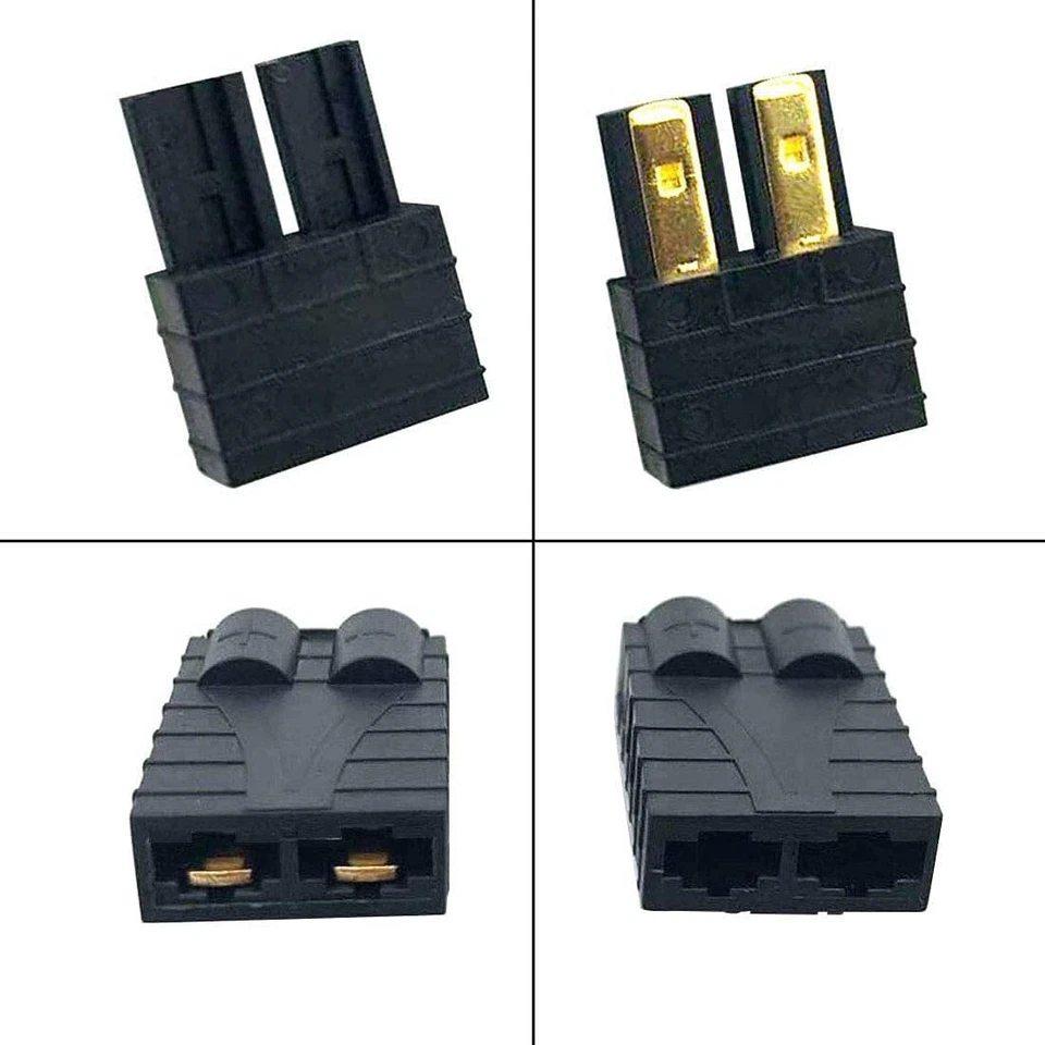 5 pares de conectores TRX Traxxas para baterías LiPo/NiMh ESC Brushless negro - Imagen 2 de 4