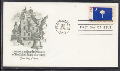 USA State Flags of the United States South Carolina FDC, Washington 23.02.76