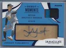 2020 Panini Immaclate Jordan Yamamoto RC #DM-JY Blue #d /25 - Debut Moments Auto