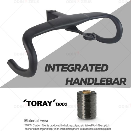 380/400/420/440mm Road Bike 1K Aero Full Carbon Integrated Handlebar with Stem - Picture 7 of 16