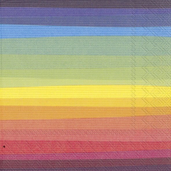 3 lose Servietten ~ Regenbogen Streifen Symbol für Freiheit