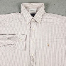 Ralph Lauren Shirt Mens 16.5 Purple Striped Dress Button Up Long Sleeve 
