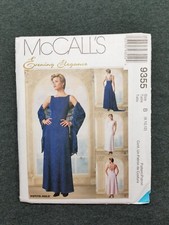McCall's Pattern 9355 Lined Evening, Cocktail Dress Misses 8 10 12 FF/UC