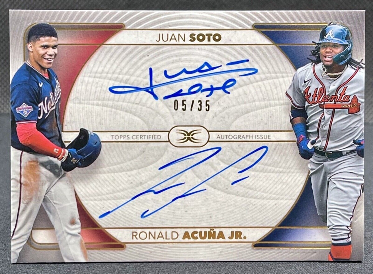 Juan Soto & Ronald Acuna Jr. 2021 Topps Definitive. Dual On Card 