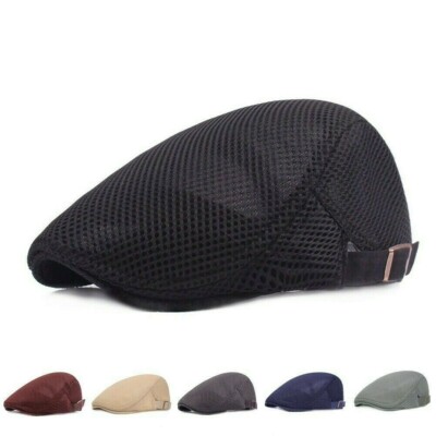 Uomo Basco Rete Traspirante Edera Cappello Coppola Cabbie Piatto Estate NR9  | eBay