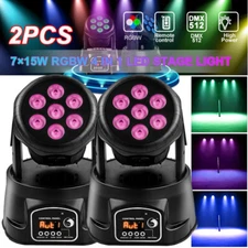 2PCS RGBW 7LED 105w Moving Head Stage Lighting LED DJ DMX Beam Disco Party Light