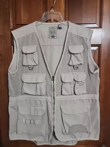 Vintage Mens "Bugle Boy"Vest Utility  Hunting Fishing Zip Cargo Outdoor Large