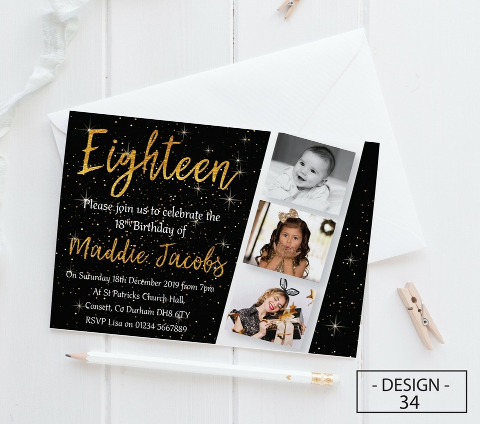 18th 21st 30th 40th 50th 60th Birthday Invitations Personalised, Party