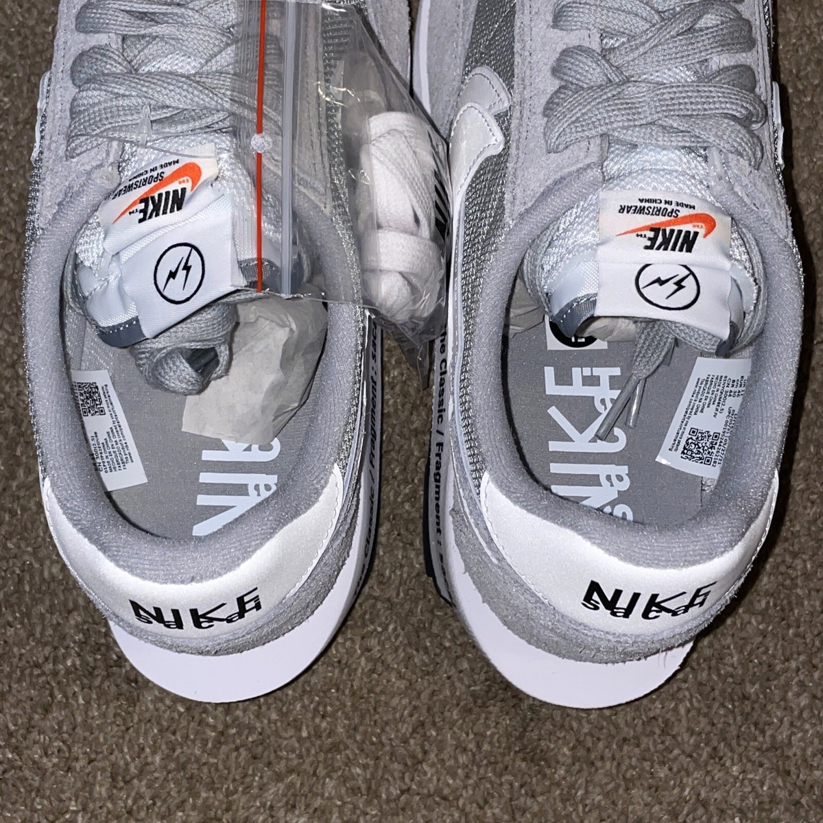 Nike LD Waffle Sacai Fragment Lt Smoke Grey-White-Black Sz Nike LD Waffle Sacai Fragment Lt Smoke Grey-White-Black Sz