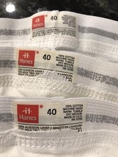 BRIEFS UNDERWEAR Size 40 NOS Lot of 3 Vintage 80s USA Made 100 Cotton Full Cut