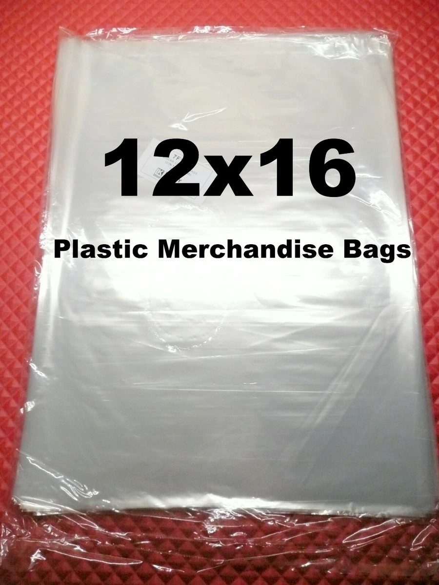 300 Clear Poly Merchandise Bags 12 x 16 1 Mil Thin Plastic Apparel Bags
