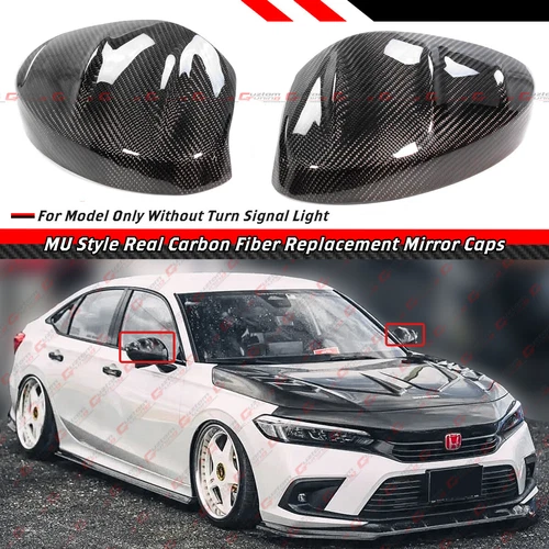 FOR 22-25 HONDA CIVIC MUG STYLE CARBON FIBER REPLACEMENT SIDE MIRROR COVER CAPS