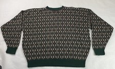 Vintage Jack Nicklaus Sweater Mens XL Jacquard Multi Colored Cotton Made In USA