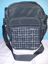 Eddie Bauer Blue Plaid Pattern Multi Pocket Diaper Bag 15x10 Shoulder Strap