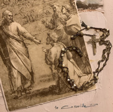 Antica Corona Vecchio Rosario In Madreperla Cm 42,5 Primi 900 E Omaggio