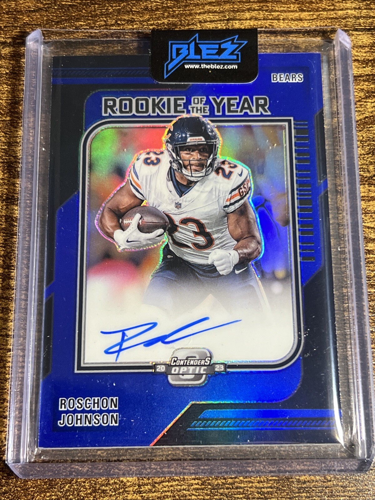 ROSCHON JOHNSON 2023 Contenders Optic Blue Rookie Of The Year Auto /75 RC