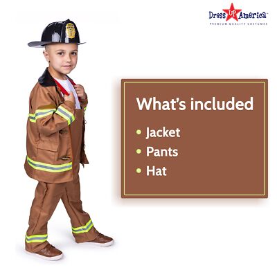 Dress Up America Feuerwehrmann-Kostüm Für Kinder – Komplettset Mit Jacke, Hose & Kapuze