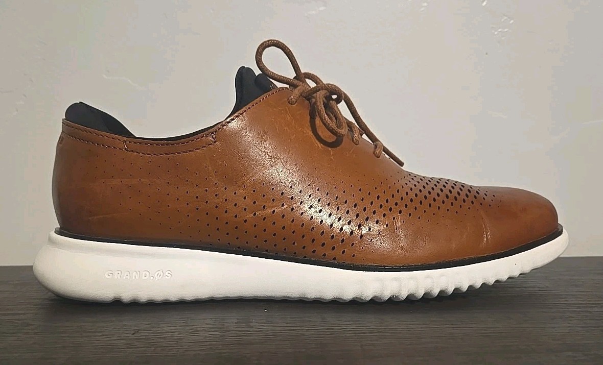 Cole Haan Men\'s 2.ZeroGrand Laser Wingtip Oxford Tan/Ivory Style C27879 9.5 M Cole Haan Zerogrand Laser Wingtip Oxford Mens Shoes Size 12  main image 2
