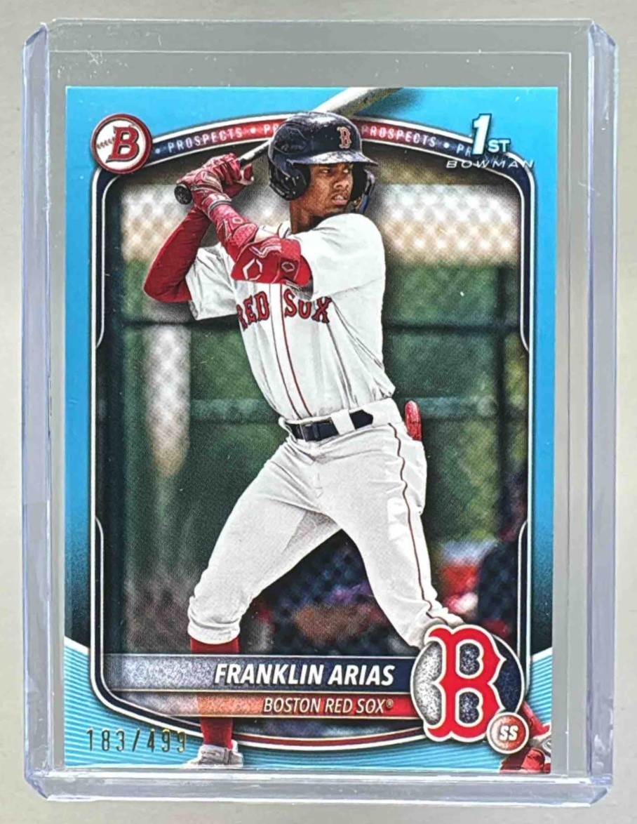 Franklin Arias 2025 Bowman #BP-67 Sky Blue Border Rookie 1st RC /499