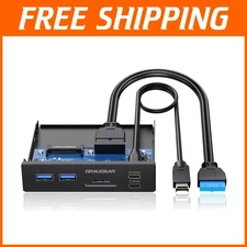 Front Panel USB C Hub with SD/microSD Reader