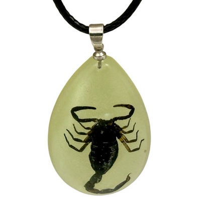 #ad Real Large Black Scorpion Glow in the Dark Handmade Resin Necklace $13.99
