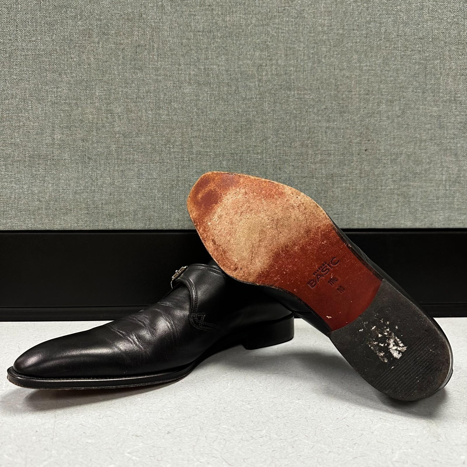Testoni Basic Single Monk Strap Black Dress Shoes… - image 7