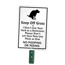 "Keep Off Grass" Funny Dog Poop Sign for Lawn  21  Tall Stake  Sign Kit