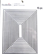 Nesting Rectangles 15 Rectangle Thin Metal Die Set by Recollections 771703 NEW!