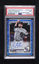 2020 Bowman Draft Chrome Picks Blue Wave Refractor Chris McMahon PSA 9 Auto 00li