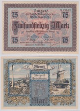 75 Mark Banknote Notgeld Handelskammer Memel Rosenberg 853 UNC (165110)