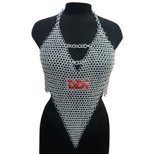 Medieval Chainmail Top Aluminum Butted 10mm Ring Handmade Women's Body Jewelry